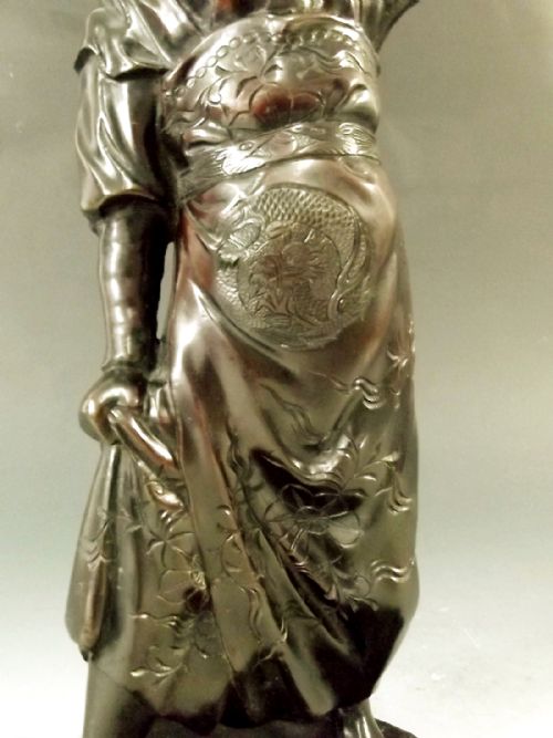 JAPANESE BRONZE TEMPLE ATTENDANT FIGURE MEIJI PERIOD - ADDITIONAL PHOTO 5