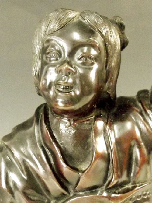JAPANESE BRONZE TEMPLE ATTENDANT FIGURE MEIJI PERIOD - ADDITIONAL PHOTO 6