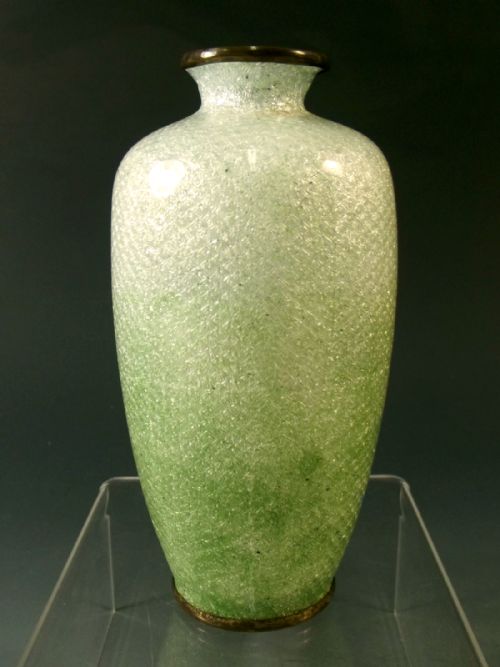 JAPANESE GINBARI CLOISONNE ENAMEL CRANE VASE MEIJI PERIOD - ADDITIONAL PHOTO 2