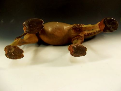 LARGE CONTINENTAL CARVED WOOD PAINTED GESSO CAMEL FIGURINE C1900 - ADDITIONAL PHOTO 7