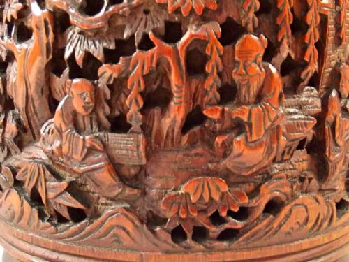 19TH CENTURY CHINESE CARVED BAMBOO BOX AND COVER - ADDITIONAL PHOTO 7