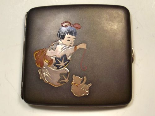 JAPANESE MIXED METAL SHIBUICHI CIGARETTE CASE BY OKUBO BROTHERS - ADDITIONAL PHOTO 1