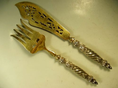 GERMAN 800 SILVER CHASED FISH SERVERS C1910 - ADDITIONAL PHOTO 5
