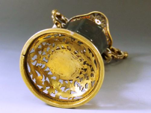 AUSTRIAN CARVED BLOODSTONE SILVER GILT ENAMEL VASE C1880 - ADDITIONAL PHOTO 10