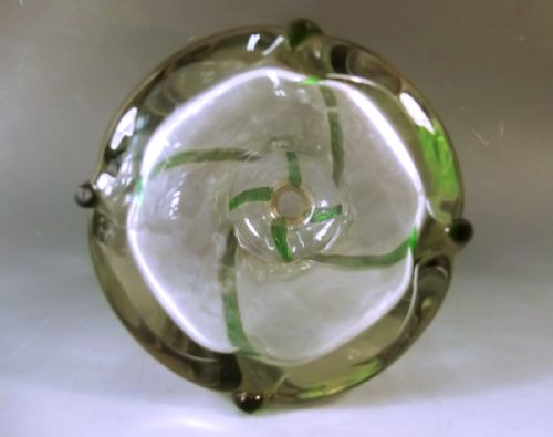 STUART SONS GLASS GREEN TRAIL DECANTER WITH SILVER COLLAR 1901 - ADDITIONAL PHOTO 6