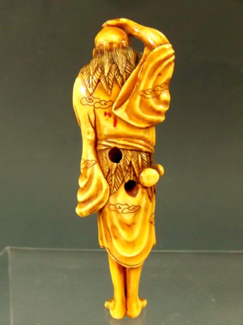 FINE JAPANESE IVORY NETSUKE OF A SENNIN EDO PERIOD - ADDITIONAL PHOTO 2