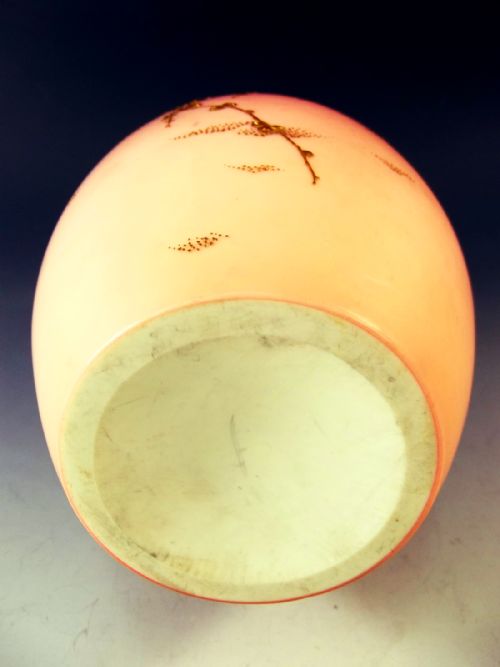 LARGE CASED PEACH BLOW GLASS VASE WITH GILT DECORATION THOMAS WEBB - ADDITIONAL PHOTO 8
