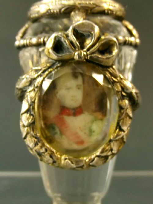 FRENCH GILT METAL ROCK CRYSTAL SEAL OF NAPOLEON C1870 - ADDITIONAL PHOTO 2