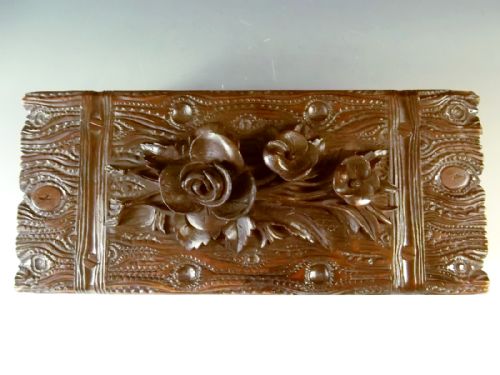 BLACK FOREST CARVED WOOD GLOVE BOX C1890 - ADDITIONAL PHOTO 1