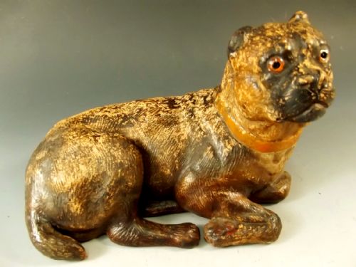 austrian terracotta pug dog c1880 - CATEGORY: ANTIQUE MISCELLANEOUS - DATED 1880