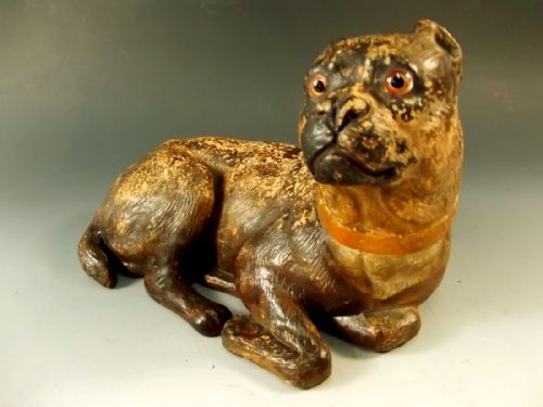 AUSTRIAN TERRACOTTA PUG DOG C1880 - ADDITIONAL PHOTO 2