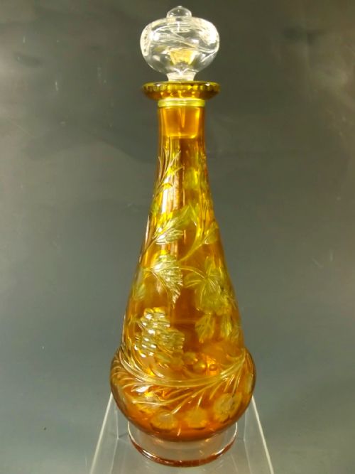 stevens williams two colour intaglio cut perfume bottle - CATEGORY: ANTIQUE GLASS - DATED 1900