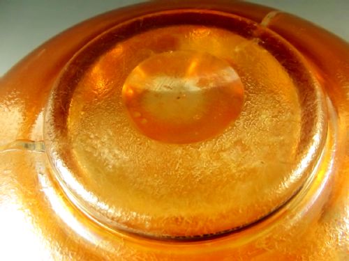 GOLDBERG AMBER IRRIDESCENT GLASS BOWL WITH APPLIED SILVER FLOWERS - ADDITIONAL PHOTO 6