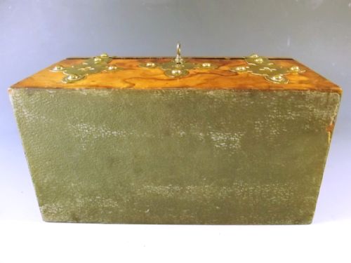 BRASS BOUND WALNUT VENEERED WRITING BOX - ADDITIONAL PHOTO 7