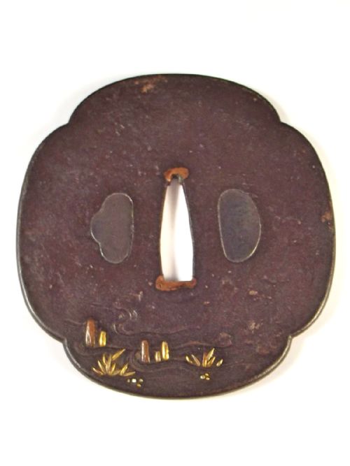 JAPANESE EDO PERIOD GOLD INLAID IRON TSUBA - ADDITIONAL PHOTO 2