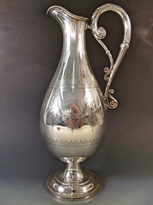 fine elkington co silver plate claret jug 1856 - CATEGORY: ANTIQUE SILVER - DATED 1850