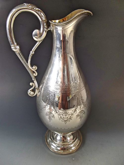 FINE ELKINGTON CO SILVER PLATE CLARET JUG 1856 - ADDITIONAL PHOTO 2