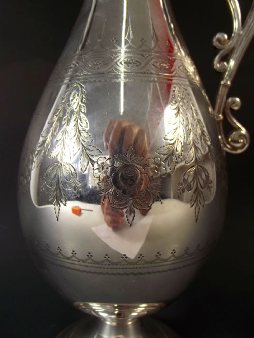 FINE ELKINGTON CO SILVER PLATE CLARET JUG 1856 - ADDITIONAL PHOTO 4