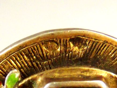 CONTINENTAL SILVER GILT ENAMEL HARDSTONE SEAL - ADDITIONAL PHOTO 9