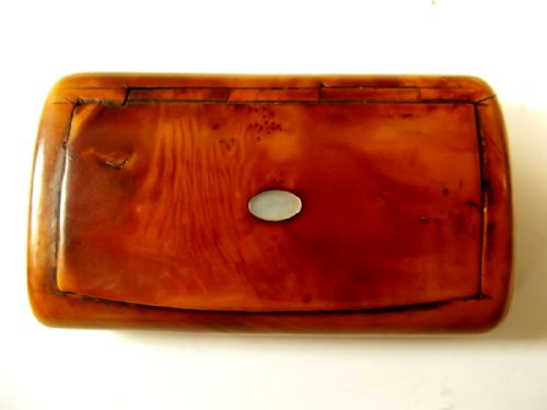 FRENCH BURR MAPLE MOTHER OF PEARL INLAID SNUFF BOX - ADDITIONAL PHOTO 2