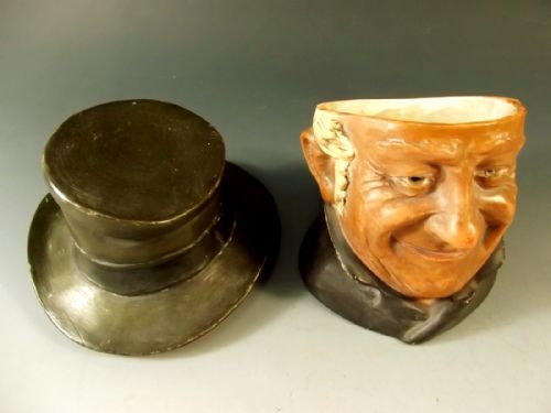 AUSTRIAN TERRACOTTA TOBACCO JAR SMILING GENT - ADDITIONAL PHOTO 4