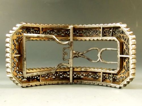 FRENCH SILVER ROSE GOLD RHINESTONE SET SHOE BUCKLE C1770 - ADDITIONAL PHOTO 3