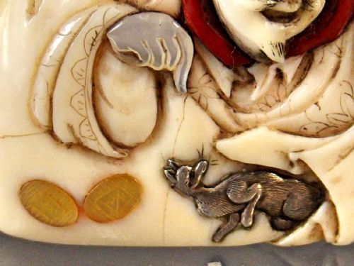 JAPANESE MEIJI PERIOD IVORY SHIBAYAMA DAIKOKU NETSUKE - ADDITIONAL PHOTO 4
