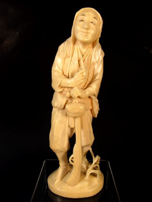 japanese meiji period ivory okimono the hunter - CATEGORY: ANTIQUE MISCELLANEOUS - DATED 1890