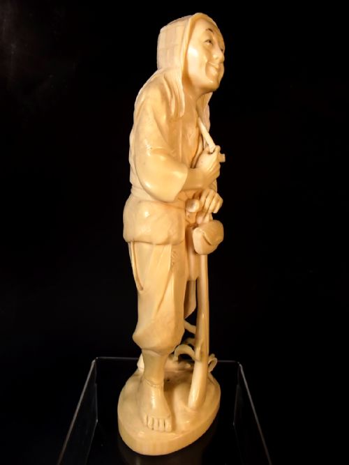 JAPANESE MEIJI PERIOD IVORY OKIMONO THE HUNTER - ADDITIONAL PHOTO 6