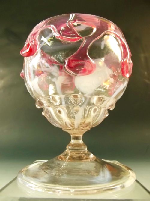 SALIVARTI CO GLASS GOBLET WITH APPLIED DECORATION C1880 - ADDITIONAL PHOTO 4