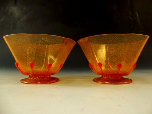 PAIR SALIVARTI CO MURANO GLASS BOWLS C1910 - ADDITIONAL PHOTO 4