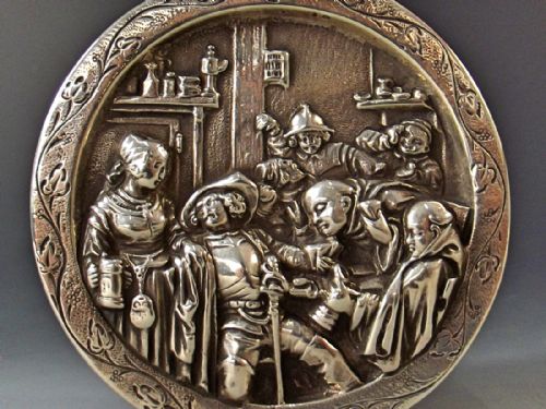 HANAU SILVER BOX EMBOSSED WITH TAVERN SCENE 1909 - ADDITIONAL PHOTO 10
