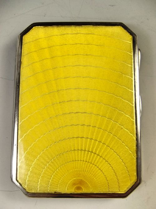 ART DECO SILVER PLATE GUILLOCHE ENAMEL CIGARETTE CASE - ADDITIONAL PHOTO 1
