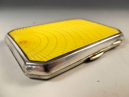 ART DECO SILVER PLATE GUILLOCHE ENAMEL CIGARETTE CASE - ADDITIONAL PHOTO 2