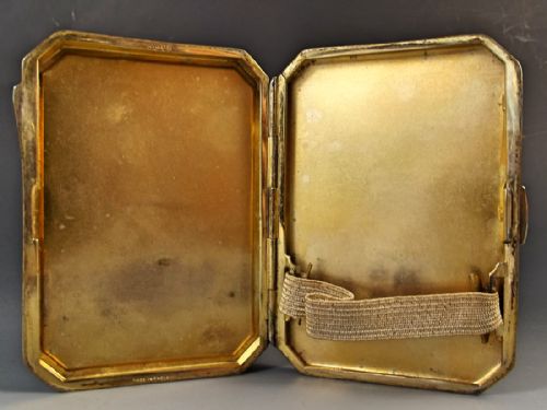 ART DECO SILVER PLATE GUILLOCHE ENAMEL CIGARETTE CASE - ADDITIONAL PHOTO 5