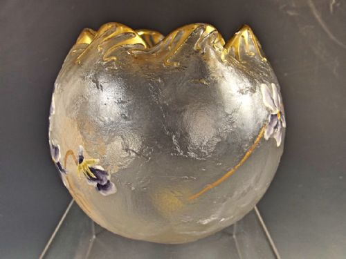 MONT JOYE CAMEO GLASS ENAMEL GILT POSY BOWL - ADDITIONAL PHOTO 1