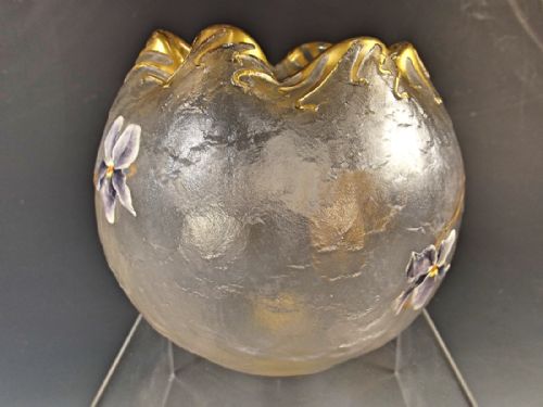 MONT JOYE CAMEO GLASS ENAMEL GILT POSY BOWL - ADDITIONAL PHOTO 2