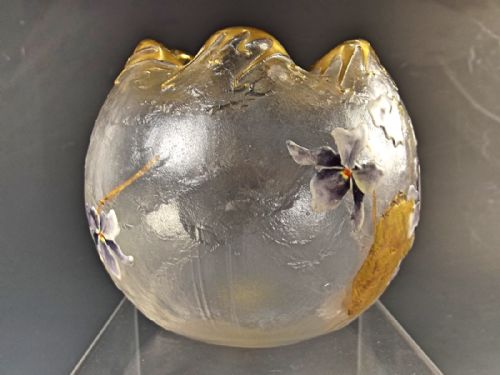 MONT JOYE CAMEO GLASS ENAMEL GILT POSY BOWL - ADDITIONAL PHOTO 3