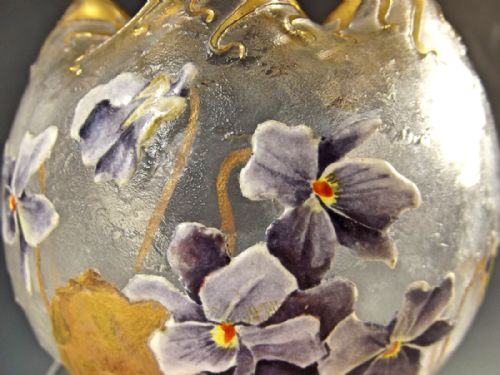 MONT JOYE CAMEO GLASS ENAMEL GILT POSY BOWL - ADDITIONAL PHOTO 7