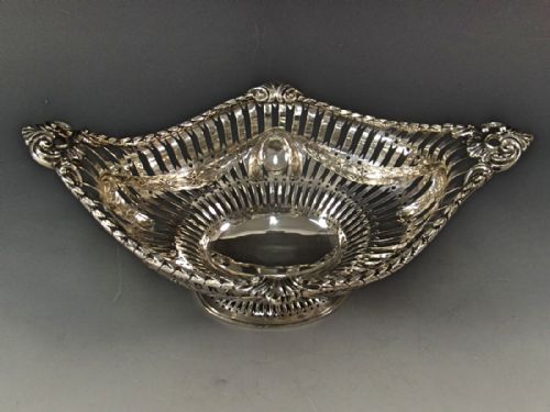 PAIR HALLMARKED SILVER BLUE GLASS LINED COMPORTS 1892 - ADDITIONAL PHOTO 2