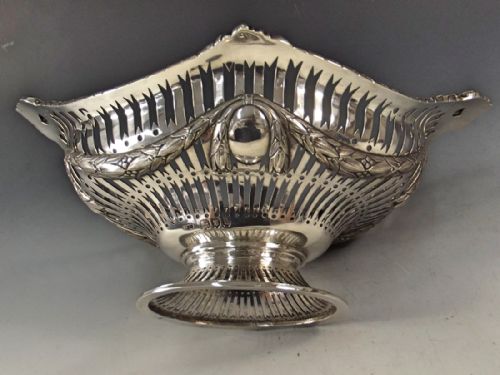 PAIR HALLMARKED SILVER BLUE GLASS LINED COMPORTS 1892 - ADDITIONAL PHOTO 4