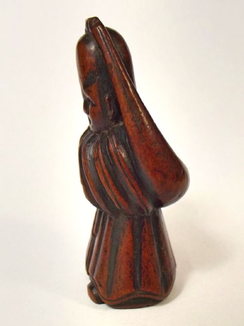 JAPANESE EDO PERIOD BOXWOOD NETSUKE OF A MAN C1770 - ADDITIONAL PHOTO 2