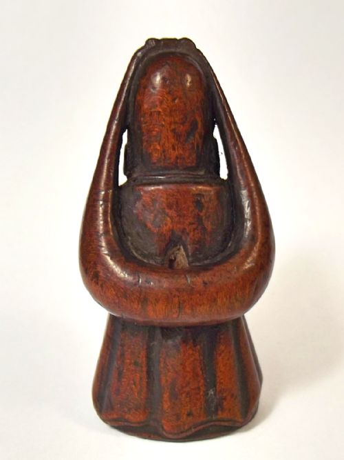 JAPANESE EDO PERIOD BOXWOOD NETSUKE OF A MAN C1770 - ADDITIONAL PHOTO 3