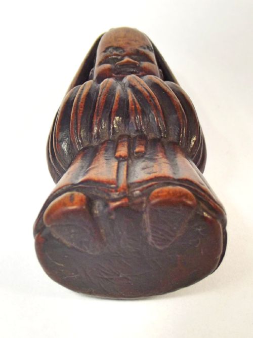 JAPANESE EDO PERIOD BOXWOOD NETSUKE OF A MAN C1770 - ADDITIONAL PHOTO 5