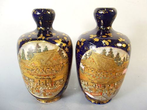 PR JAPANESE SATSUMA PORCELAIN VASES MEIJI PERIOD - ADDITIONAL PHOTO 1