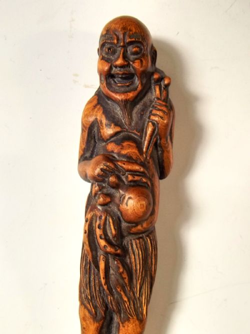 JAPANESE BOXWOOD NETSUKE SENNIN WITH OCTOPUS - ADDITIONAL PHOTO 1