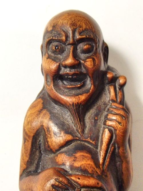 JAPANESE BOXWOOD NETSUKE SENNIN WITH OCTOPUS - ADDITIONAL PHOTO 2