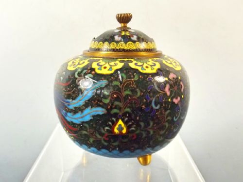 JAPANESE CLOISONNE ENAMEL KORO EARLY ANDO MARK - ADDITIONAL PHOTO 1