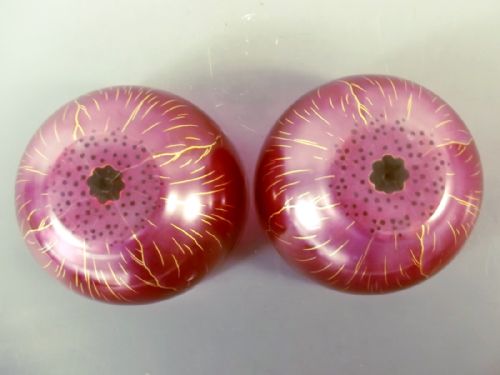 PAIR THERESIENTHAL GLASS ENAMELLED POPPY BOWLS - ADDITIONAL PHOTO 6