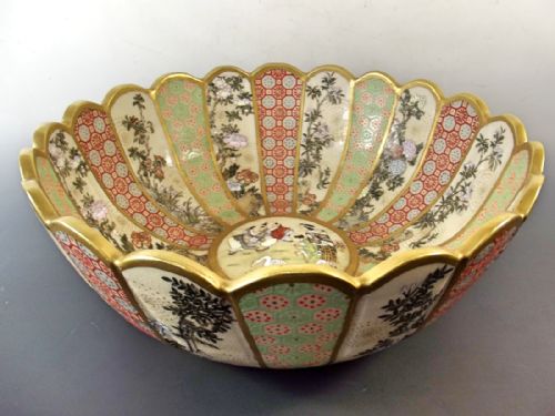 huge japanese satsuma porcelain bowl meiji period - CATEGORY: ANTIQUE CERAMICS - DATED 1890